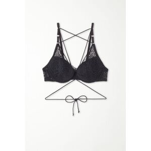 Tezenis Wattierter Push-up-BH Wien After Midnight Lace Frau Schwarz Größe 80B