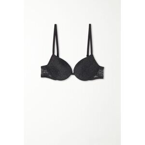 Tezenis Super Push-up-BH Los Angeles aus recycelter Spitze Frau Schwarz Größe 85B