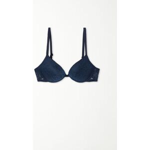 Tezenis Super Push-up-BH Los Angeles aus recycelter Spitze Frau Blau Größe 75B