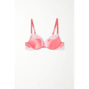 Tezenis Super-Push-up-BH Los Angeles Pastel Baby Satin Frau Rosa Größe 80C