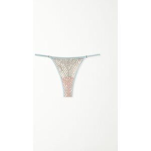 Tezenis Brazilian mit Seitenband im Tanga-Stil Sequin Net Frau Hellblau Größe S