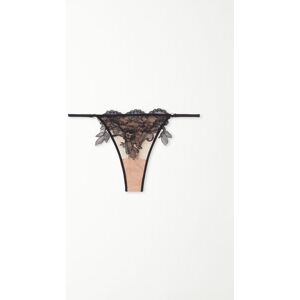 Tezenis String mit Seitenband im Tanga-Stil Parisienne Lace Frau Schwarz Größe L