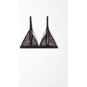 Tezenis Unwattierter Triangel-BH Lisbon Dark Rose Lace Frau Schwarz Größe 70B