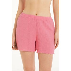 Tezenis Shorts aus geprägtem Stoff mit Fransen Frau Rosa Größe L