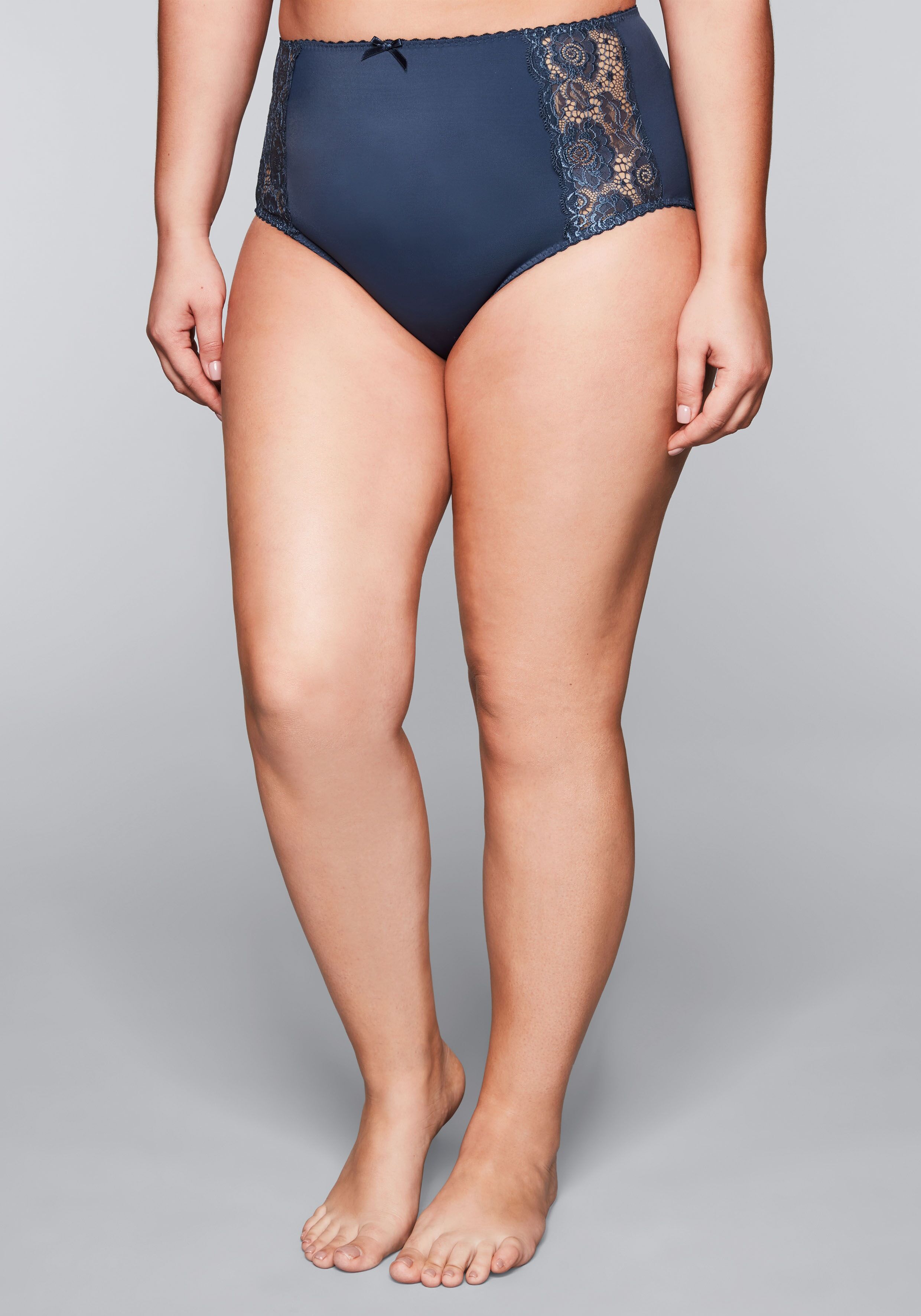 Sheego Slip, mit transparenter Spitze blau  40 42 44 46 48 50 52 54 56 58