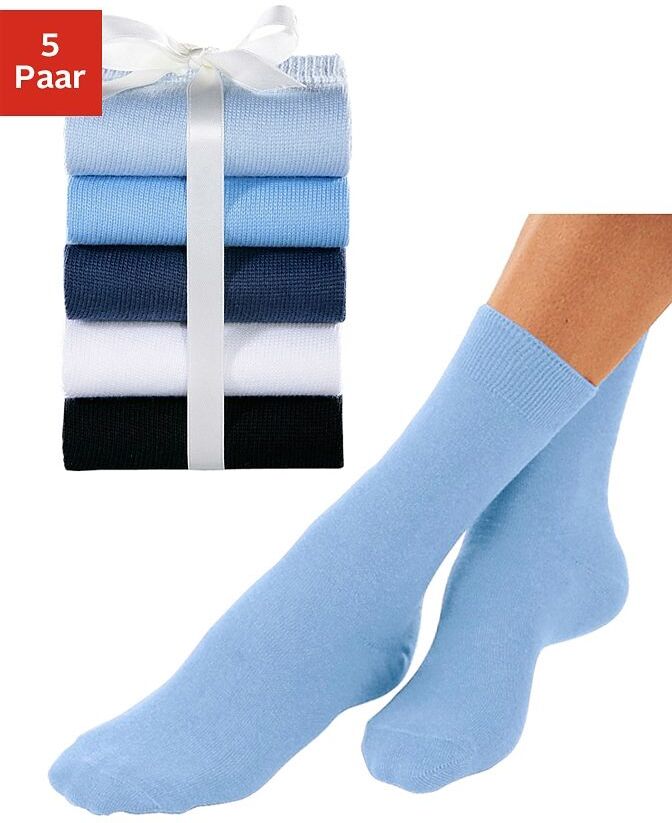 Go in Basicsocken, (5 Paar), unifarben schwarz Größe 35-38 39-42