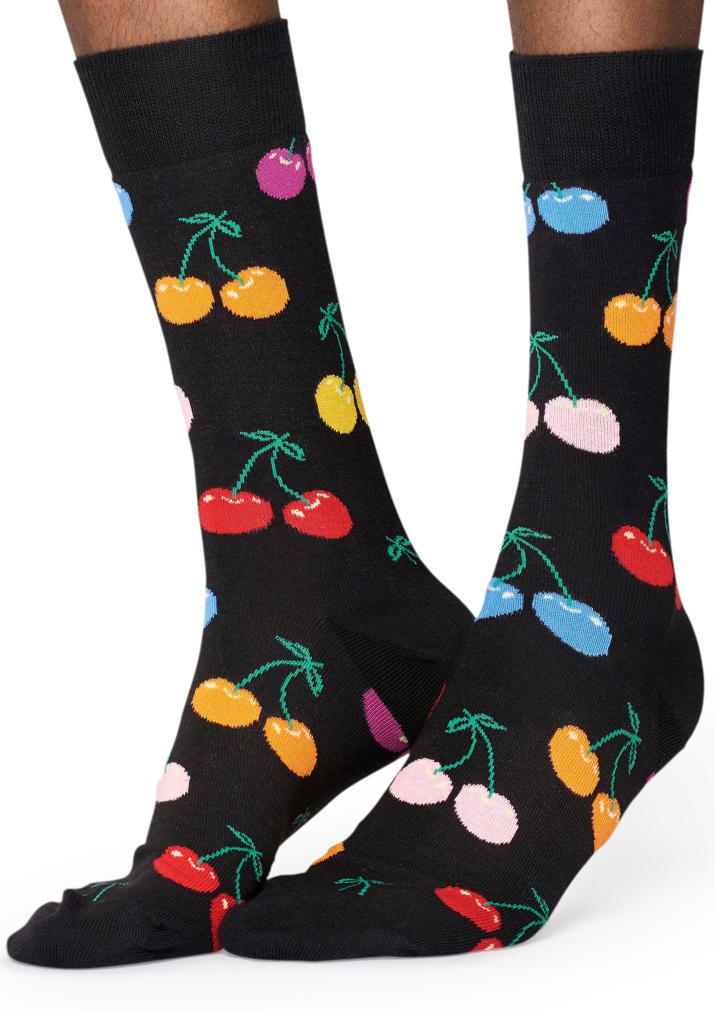 Happy Socks Socken »Cherry«, mit buntem Kirschenmuster bunt Größe 36-40 41-46