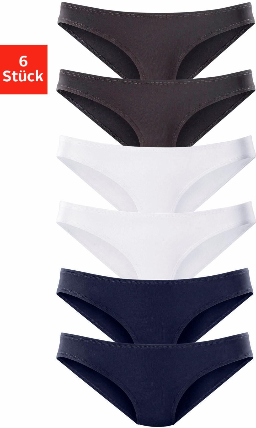 vivance active Bikinislip, (6 St.), aus weicher Microfaser blau Größe 32/34 36/38 40/42 44/46 48/50