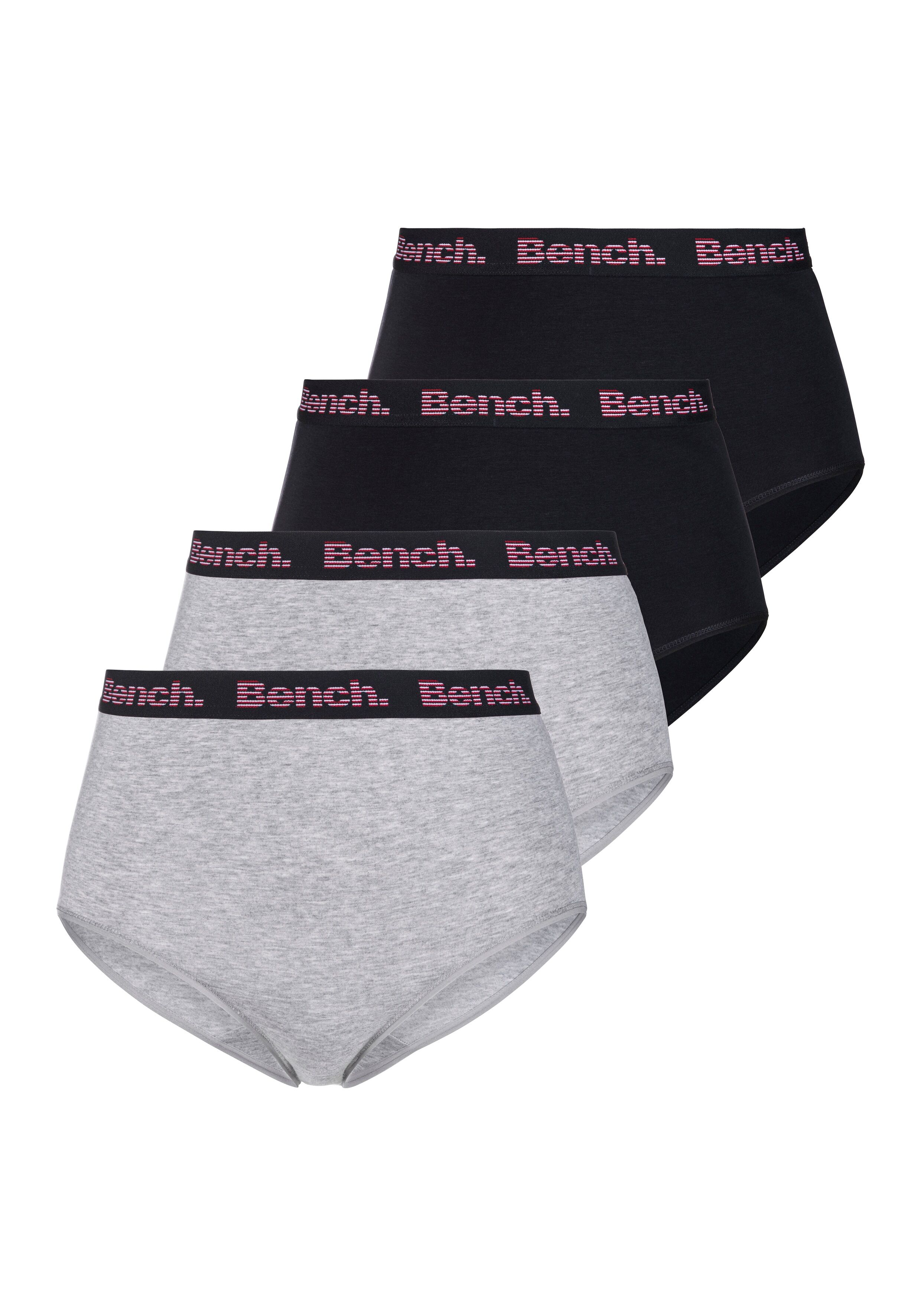 Bench. High-Waist-Slip, (4 St.), mit weichem Logo-Webbündchen grau Größe 32/34 36/38 40/42 44/46 48/50