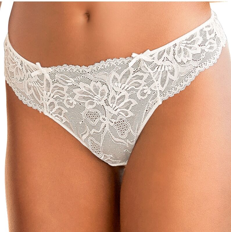 LASCANA Tanga, aus transparenter Vollspitze beige Größe 32/34 (50) 36/38 40/42 44/46