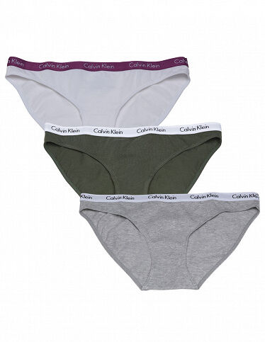 Calvin Klein Tanga, 3er-Pack, schwarz + weiss + fuchsia