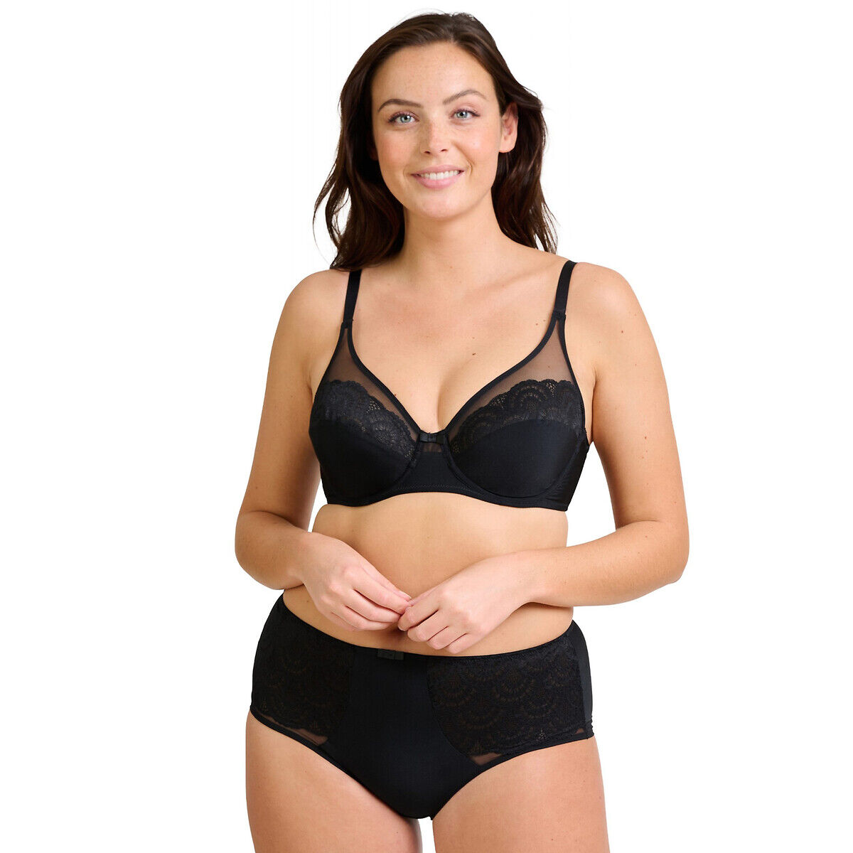 SANS COMPLEXE Shorty So Feminine aus Spitze und Mikrofaser SCHWARZ