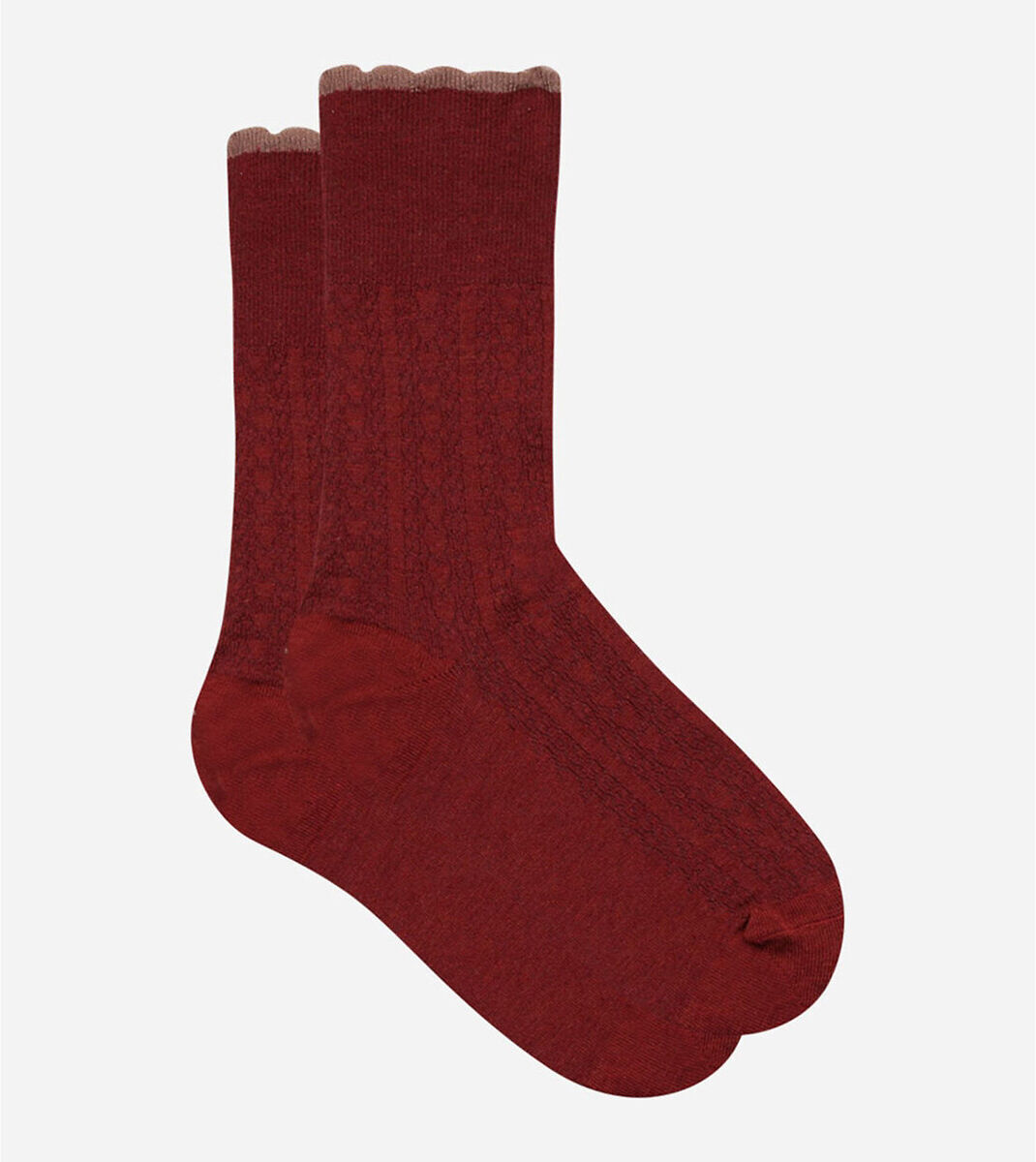 DIM Socken mit Bogenkante SCHWARZ;ROT