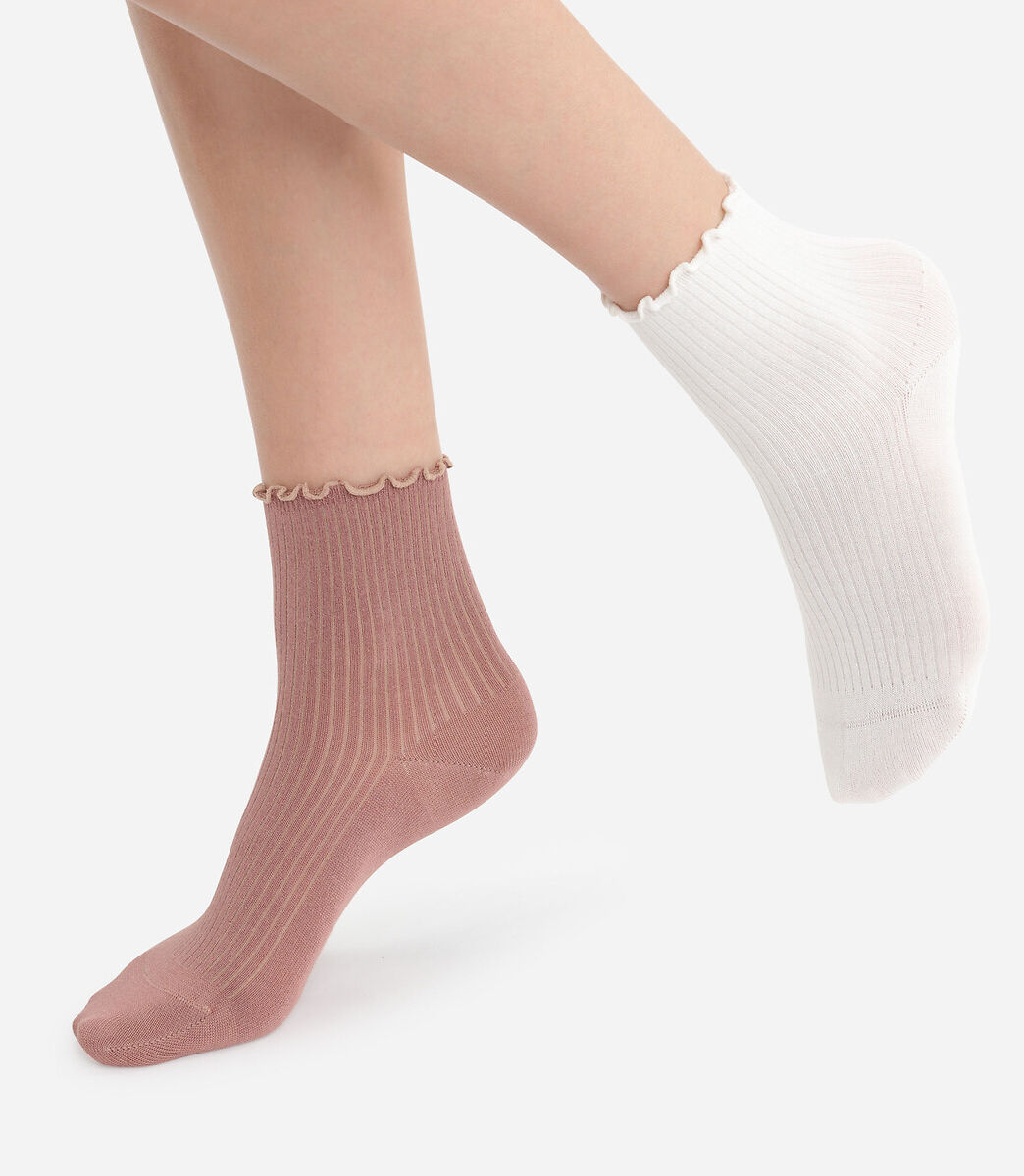 DIM 2er-Pack Socken, dekoratives Modal MEHRFARBIG