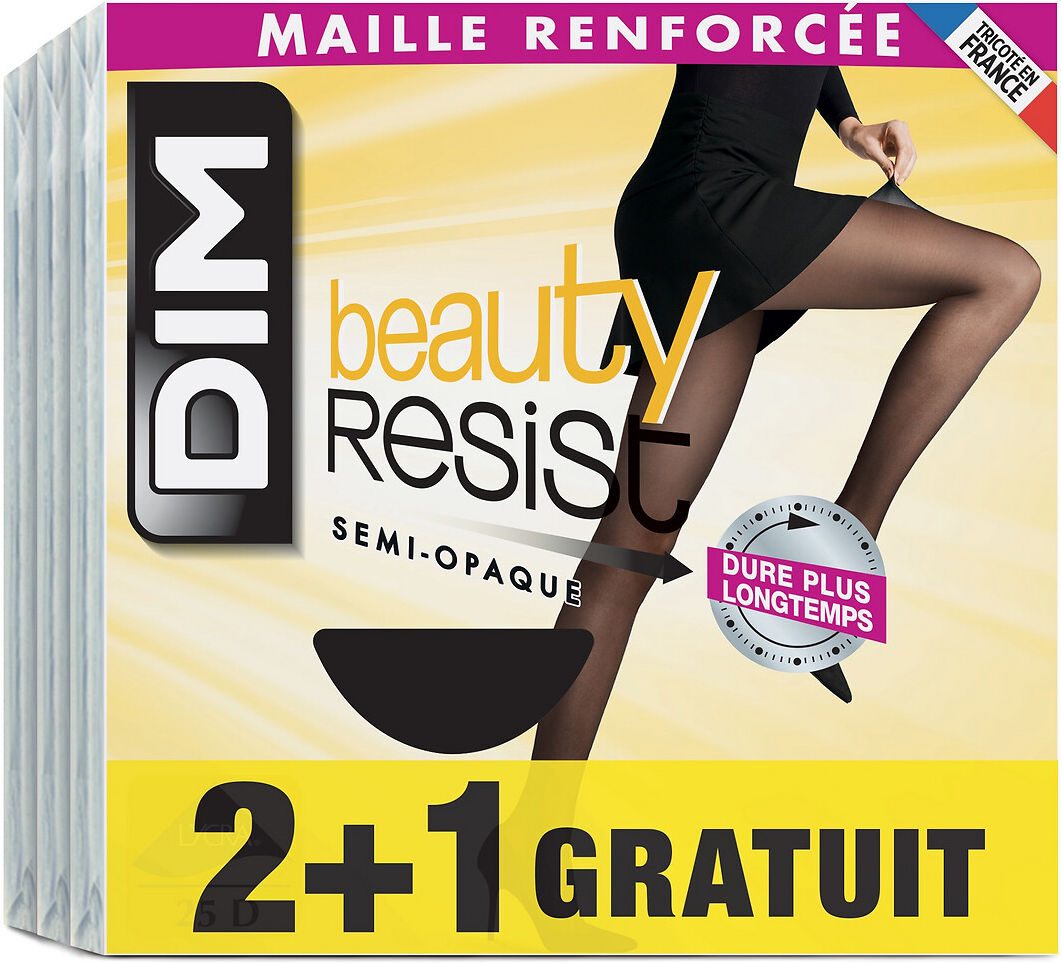 DIM 3er-Pack Strumpfhosen Beauty Resist 25 D SCHWARZ