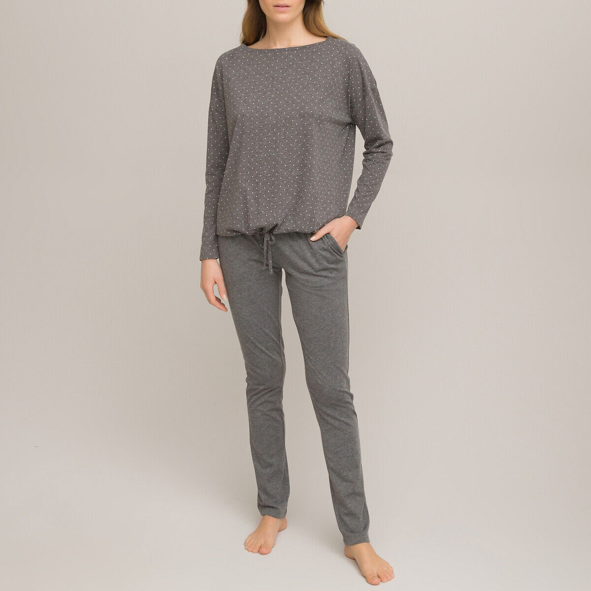 LA REDOUTE COLLECTIONS Jersey-Pyjama mit langen Ärmeln SCHWARZ