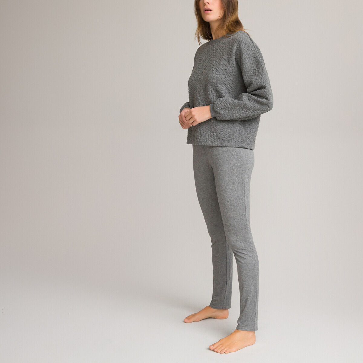 LA REDOUTE COLLECTIONS Pyjama aus Jersey GRAU