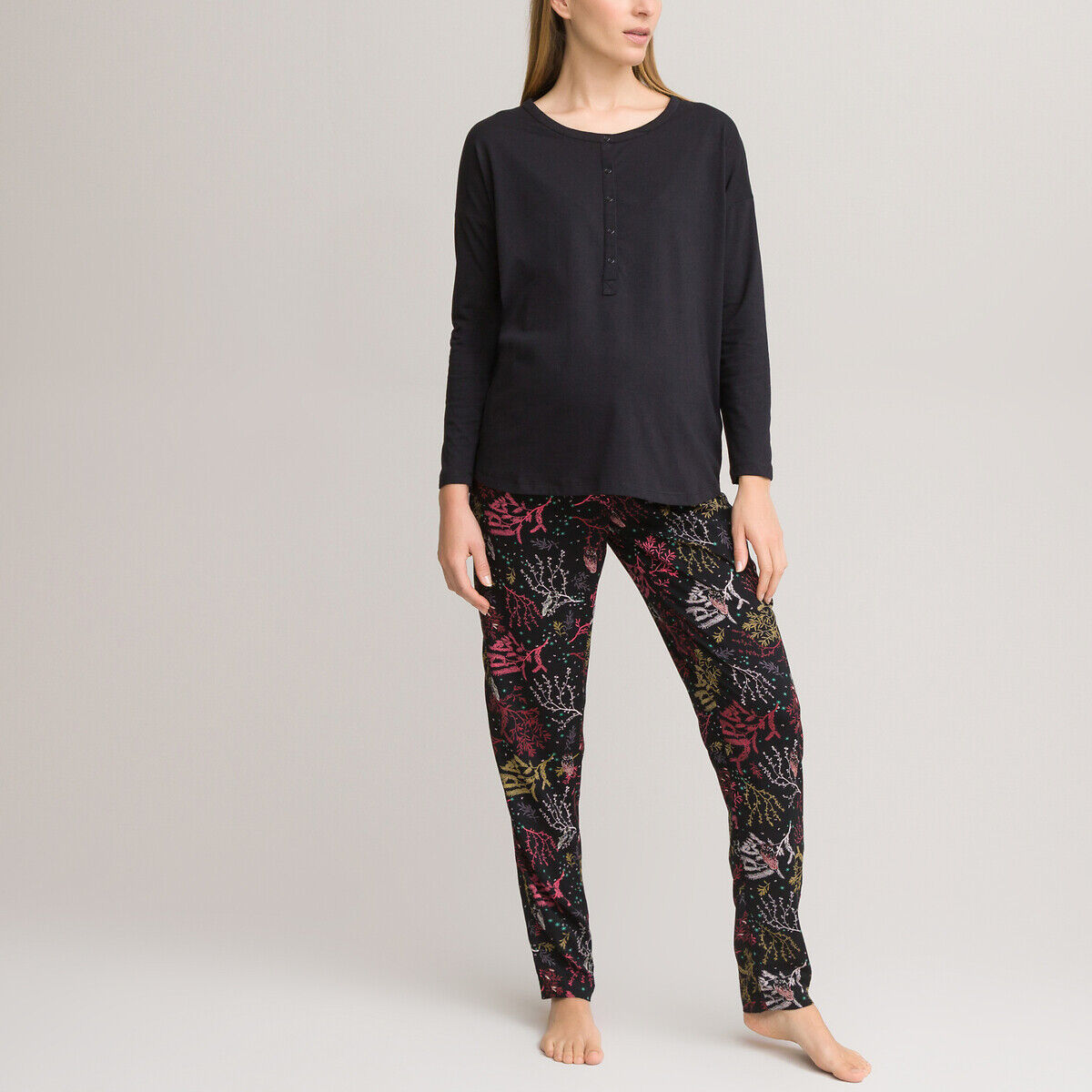 LA REDOUTE COLLECTIONS Pyjama für Schwangerschaft und Stillzeit GRÜN