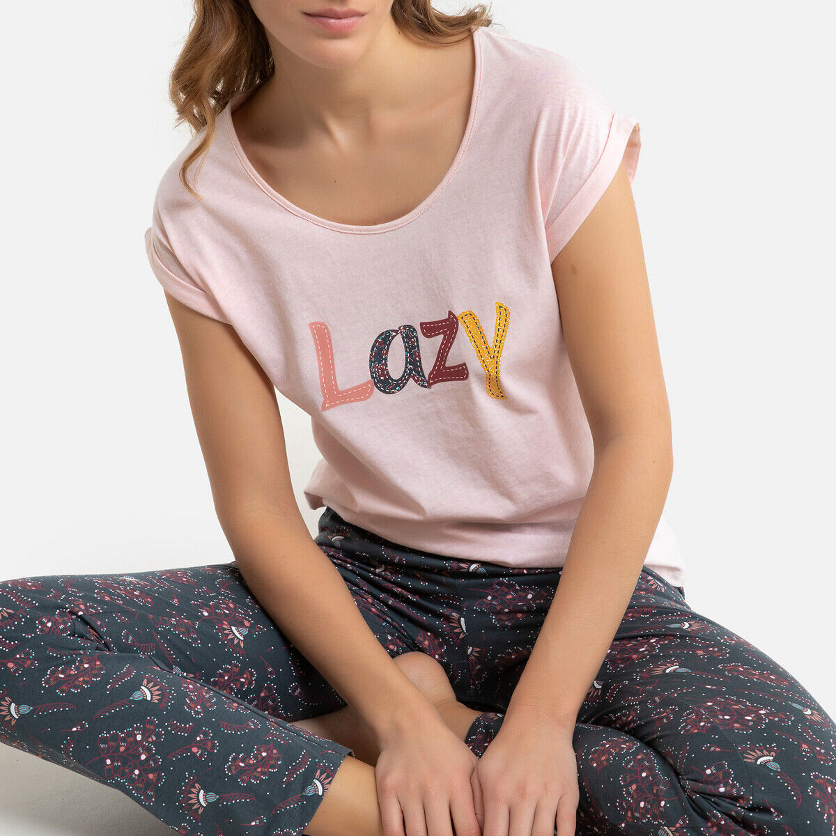 LA REDOUTE COLLECTIONS Pyjama aus Bio-Baumwolle ROSA