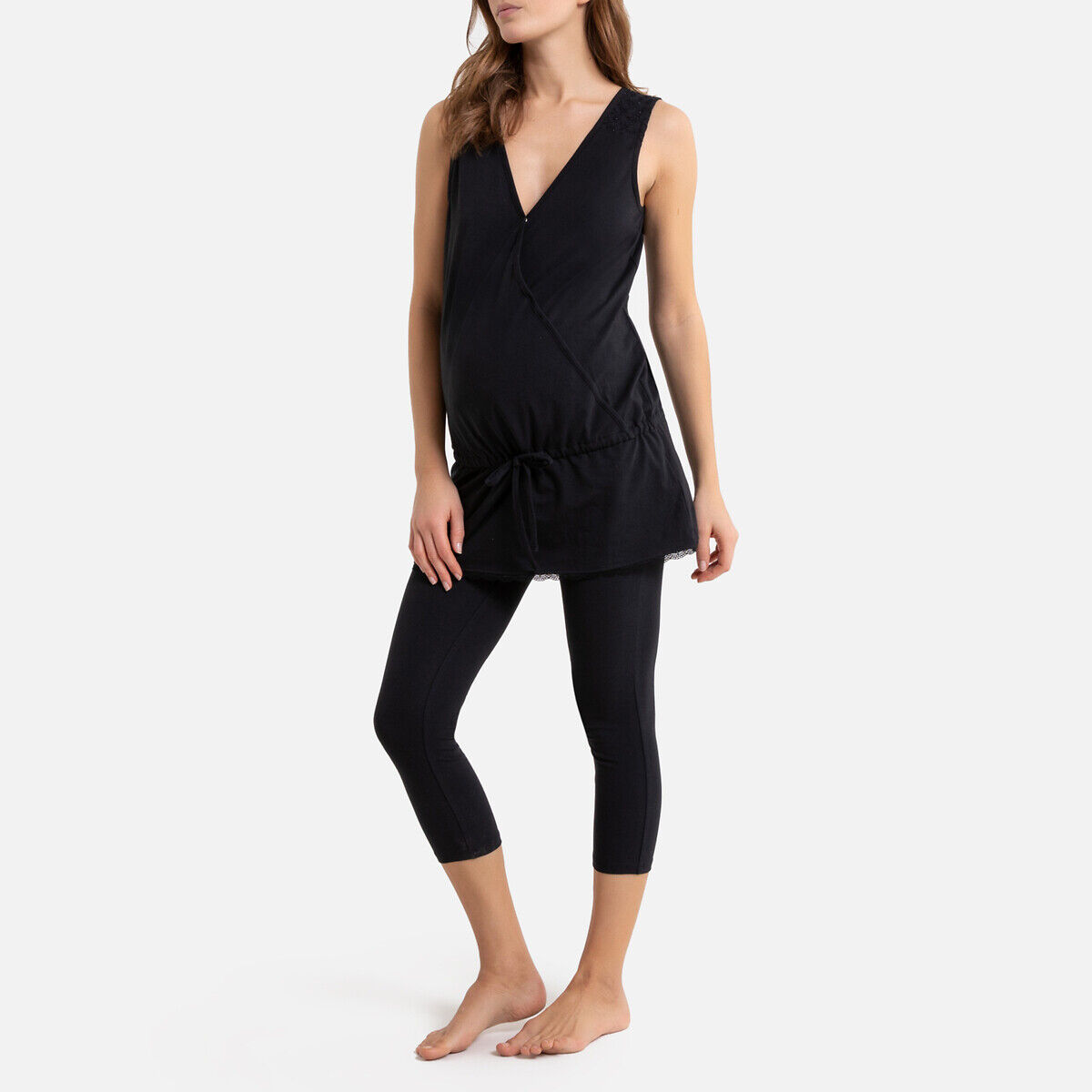 LA REDOUTE COLLECTIONS Pyjama aus Bio-Baumwolle für die Schwangerschaft SCHWARZ