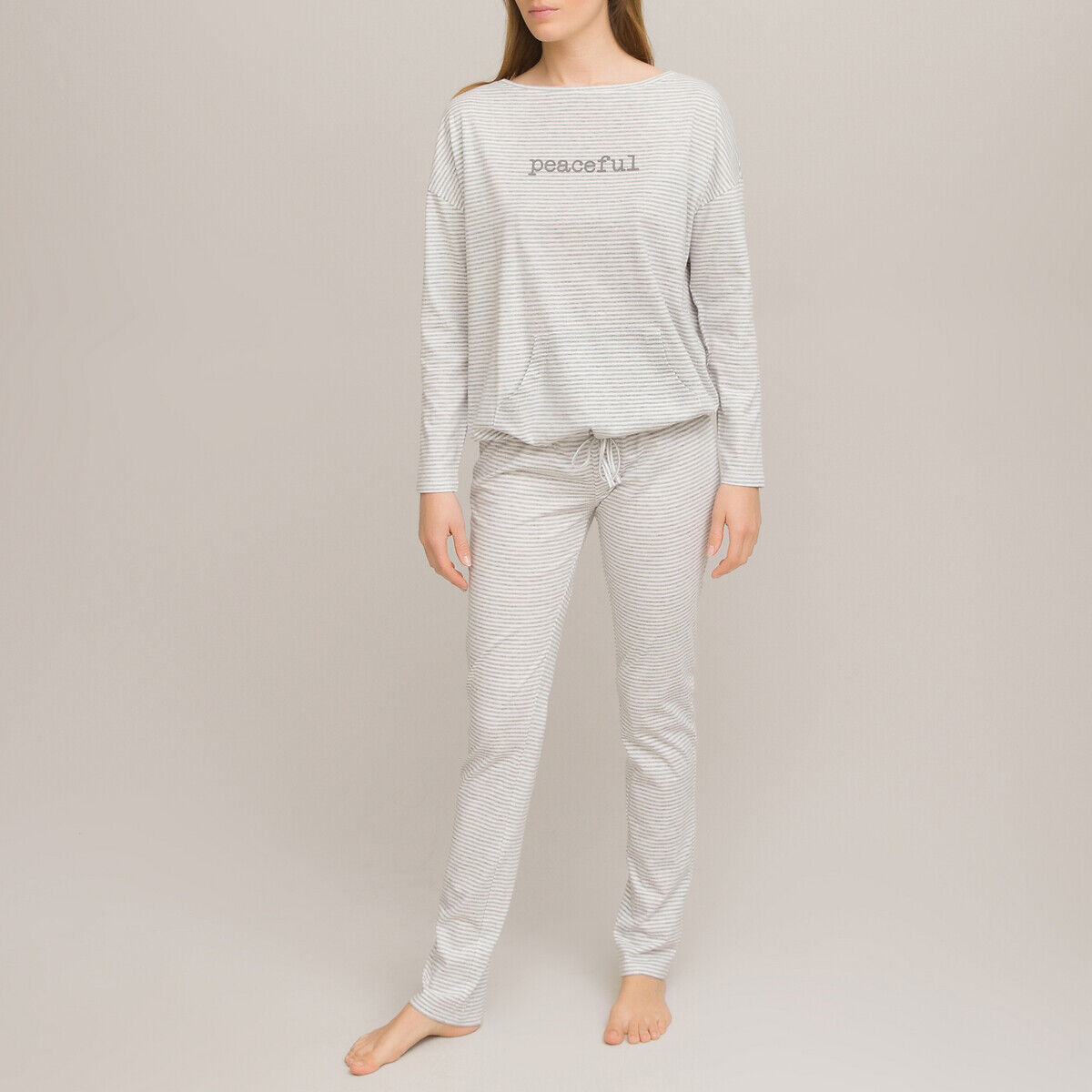 LA REDOUTE COLLECTIONS Gestreifter Pyjama aus Jersey BLAU