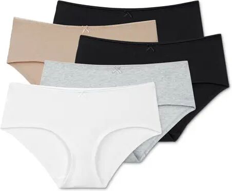 Tchibo - 5 Pantys - Schwarz/Meliert - Gr.: L Baumwolle 2x L 44/46