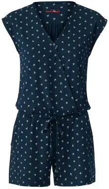 Tchibo - Jumpsuit-Pyjama - Weiss - Gr.: L Baumwolle Blau L 44/46