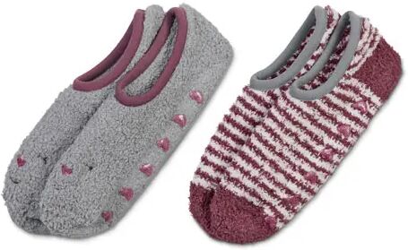 Tchibo - 2 Paar Hausschuhsocken - Braun/Gestreift - Gr.: 39-42 Polyester 1x 39-42