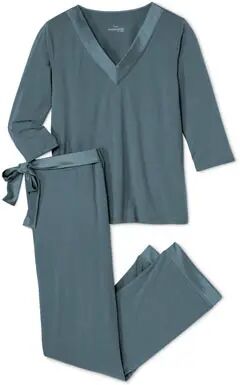 Tchibo - Pyjama mit Satin - Blau - Gr.: XL Polyester Blau XL 48/50