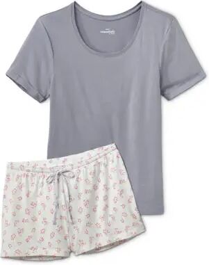 Tchibo - Shorty-Pyjama Weiss - Gr.: S Polyester  S 36/38