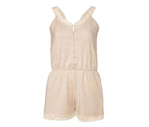 Tchibo - Jumpsuit-Pyjama - Weiss/Meliert - Gr.: S Baumwolle  S 36/38