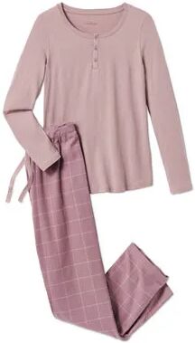 Tchibo - Flanell-Pyjama - Rosé/Kariert - 100% Baumwolle - Gr.: M Baumwolle  M 40/42