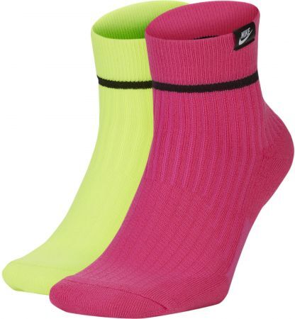 Nike PONOŽKY NIKE SNKR SOX ANKLE 2PR - HI VIZ - žlutá - L