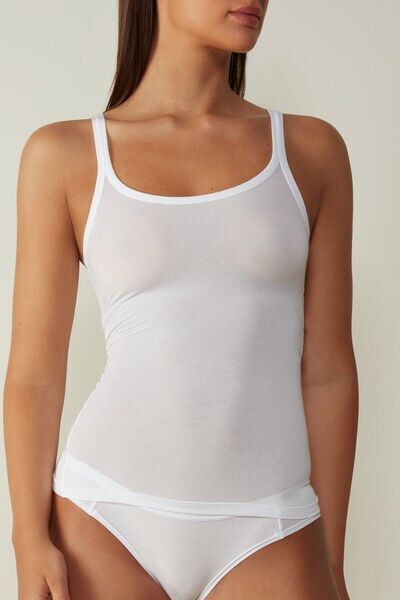 Intimissimi Top z Bavlny Supima® Ultralight Žena Bílá Size L