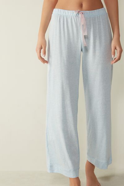 Intimissimi Dlouhé Kalhoty z Bavlny Supima® Ultrafresh Sporty Cotton Žena Modrá Size S