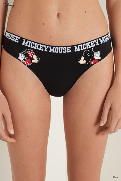 Tezenis Bavlněné Brazilky Disney Mickey Minnie Žena Cerná Größe S