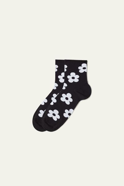Tezenis Krátké Bavlněné Ponožky se Vzorem bez Lemu Žena Cerná Größe TU