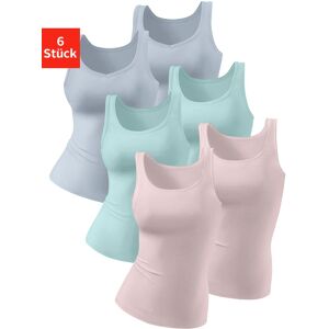 Achselhemd PETITE FLEUR Gr. 50, N-Gr, bunt (blau, rosé, mint) Damen Unterhemden aus reiner Baumwolle, Tanktop, Unterziehshirt