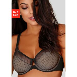 Bügel-BH LASCANA Gr. 100, Cup B, braun (schwarz, toffee) Damen BHs Bügel-BH Spitzen-BH Spitzenwäsche Spitzen-BHs mit graphischer, blickdicht unterlegter Spitze, Dessous