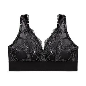 GLAMORISE Bramour Lexington Plunge-Bralette mit Spitze - Schwarz Unterwäsche Damen