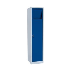 Lüllmann Komfort Stahl Wäscheschrank Wäsche Sammelschrank Wäschesammelschrank 180x40x50cm grau/blau 526511