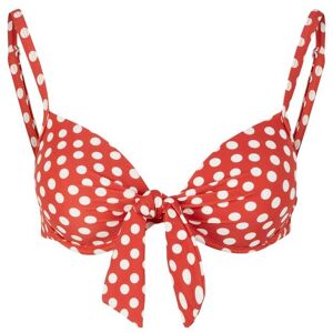 TOM TAILOR Damen Gepunktetes Push-Up Bikinitop, rot, Punktemuster, Gr. 42C