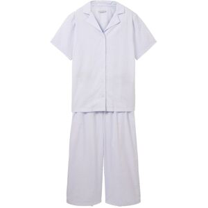 TOM TAILOR Damen Pyjama mit Struktur, blau, Uni, Gr. S/36