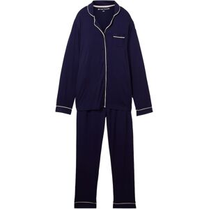 TOM TAILOR Damen Unifarbener Pyjama, blau, Uni, Gr. S/36