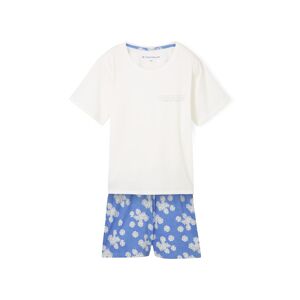 TOM TAILOR Damen Kurz-Pyjama mit Blumenmuster, blau, Blumenmuster, Gr. 3XL/46