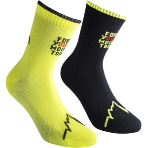 La Sportiva for Your Mountain Socks Gelb / Schwarz, Socken, Größe L - Farbe Black - Neon