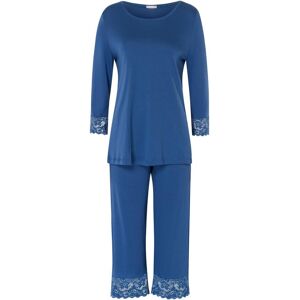 Hanro 3/4 Arm Pyjama Damen Jersey, blau