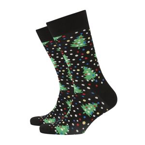 Happy Socks Mittelhohe Socken mit Christbaum-Motiv - Schwarz - Size: 46