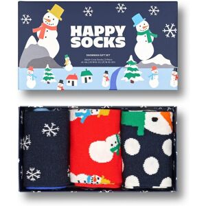 Happy Socks 3er Pack Socken in Geschenkbox mit Schneemann-Motiven - Marine - Size: 46