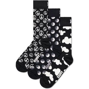 Happy Socks 3er Pack Socken mit verschiedene Motiven, in Geschenkverpackung - Schwarz - Size: 46